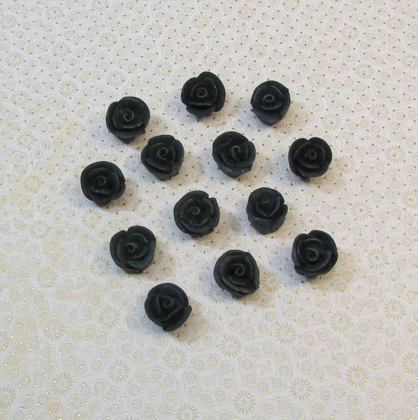 .5" Mini Classic Royal Icing Rose - Black (400 per box)