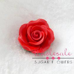1.25" Rose w/ Calyx - Small - Red (32 per box)
